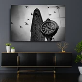 Saat Sanatsal Dekoratif ve Modern Cam Tablo - 1