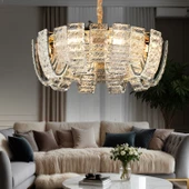 Apliqa Loya 60'lik Gold Kristal Taşlı Oturma Odası, Salon Sarkıt Avize thumbnail 1