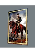 Gold Şerit At Üzerinde Atatürk Dekoratif ve Modern Cam Tablo, Uv Baskılı ve Temperli, Hediyelik - 1