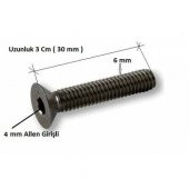 Havşa Başlı İmbus Civata 6MX30mm 10 Adet thumbnail 2