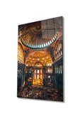 Ayasofya Camii Motif Dini Islami Dekoratif ve Modern Cam Tablo Ev Ve Ofis Duvar Dekoru Hediyelik Büyük Tablo Cam - 1