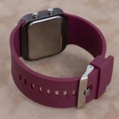 SaaTTino Trend Bordo Renk Siyah Kasa Silikon Kordonlu Dijital Unisex Kadın Kol Saati ST-303952 - 3