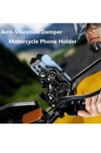 Motosiklet Profesyonel Telefon Tutucu Gidon Uyumlu Titreşim Önleyici Yaylı ve Sıkmalı 360 Derece - 4