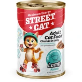 Street Cat Chunks Jelly Kuzu Etli Kedi Konserve 400 Gr.x4 Adet Kuzu Etli Kedi Konserve Kuzulu Yaş Mama 400 Gram - 2