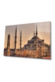 Istanbul Sultan Ahmet Camii Manzara 4mm Dayanıklı Dekoratif ve Modern Cam Tablo Temperli Cam - 1