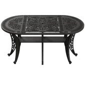 Ferforje görünümlü Istanbul Oval Masa Balkon, Bahçe Masası - 6