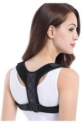 Unisex Deri Desenli Kemerli Ortopedik Omuz Dik Duruş Korsesi Medikal Dik Duruş Aparatı thumbnail 2