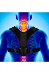 Unisex Deri Desenli Kemerli Ortopedik Omuz Dik Duruş Korsesi Medikal Dik Duruş Aparatı thumbnail 4