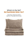 Evlen Home Collection Kadife Stacy Yatak Örtüsü Seti Çift Kişilik Elyaf Dolgulu Yumuşak 3 Parça - 5