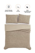 Evlen Home Collection Kadife Stacy Yatak Örtüsü Seti Çift Kişilik Elyaf Dolgulu Yumuşak 3 Parça - 4