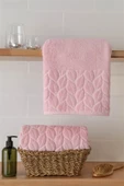 NİVEMESHOME 249 HAZAL PEMBE JAKARLI HAVLU NURPAK - 1