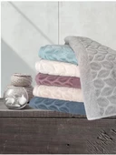 NİVEMESHOME 249 HAZAL LİLA JAKARLI HAVLU NURPAK - 4