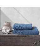 NİVEMESHOME 632 MAVİ 90X150 HAZAL BANYO HAVLUSU NURPAK - 2