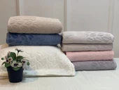 NİVEMESHOME 249 HAZAL EKRU JAKARLI HAVLU NURPAK - 1