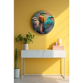 Yuvarlak Sanatsal, Dekoratif Baskı Dekoratif ve Modern Cam Tablo 129 - 1