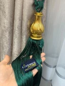 NİVEMESHOME ZÜMRÜT YEŞİLİ SAÇAKLI GOLD APARAT TAVAN TOPLAMA BRAÇOL - 1