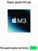 MacBook Air M3 Çip 8GB 512GB SSD macOS 13" Taşınabilir Bilgisayar Gece Yarısı MRXW3TU/A - 4