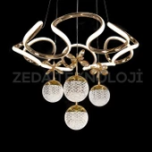 907-Helezon Max Kristal Top Gold-Krom Kaplamalı Avize - 1