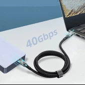 QG01 Type-C to Type-C USB4 PD Data Şarj Kablosu 240W 40Gbps 8K@60Hz 1 Metre - 11