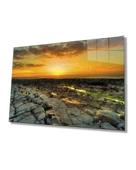 Gün Batımı Taşlar Dekoratif ve Modern Cam Tablo   Sunset Stones Table - 1