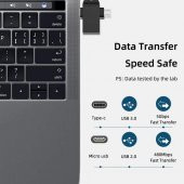 Type-C Micro Usb 2in1 USB 3.0 Dişi Mouse Flash OTG Adaptör - 4