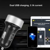 5V 3.4A Çift USB Portlu Araç Şarj Cihazı Dijital Lcd Ekran Oto Çakmaklık - 3