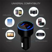5V 3.4A Çift USB Portlu Araç Şarj Cihazı Dijital Lcd Ekran Oto Çakmaklık - 7