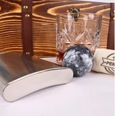 Perlotus Viski Bardağı Gri Küre Mermer Viski Taşı Cep Matarası Sandıklı - 3