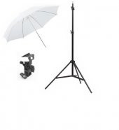 3lü Strobist Set. Işık Ayağı,Şemsiye,Flaş ve Şemsiye Adaptörü - 1