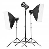 Deyatech Stüdyo Paraflaşh 3lü Set 400w Stüdyo Flaşh Kit Softbox - 1