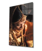 Hintli Kadın Dekoratif ve Modern Cam Tablo Indian - 1