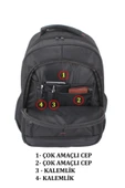 CASE CLUB 2114 Büyük Laptop Sırt Çantası 17 inç Kılıf Hediyeli - 8