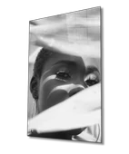 Siyahi Kadın Gözler Dekoratif ve Modern Cam Tablo Black Eyes thumbnail 2