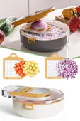 Tilbe Home Vegetable Cutter Pro Rende Sebze Doğrayıcı Dilimleyici Hazneli Soğan Küp Kesici Dicer Rende Seti - 2