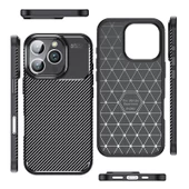 iPhone 16 Pro Kılıf Negro Karbon Tasarım Silikon Kılıf thumbnail 6