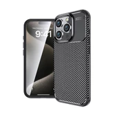 iPhone 16 Pro Kılıf Negro Karbon Tasarım Silikon Kılıf thumbnail 1