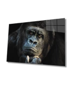 Goril Hayvan  Dekoratif ve Modern Cam Tablo - 2