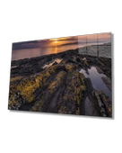 Gün Batımı Manzara Dekoratif ve Modern Cam Tablo - 1