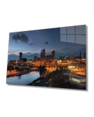 Gün Batımı Şehir Dekoratif ve Modern Cam Tablo   Sunset City Table - 1