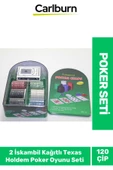 Profesyonel Blackjack 120 Poker Çipli 2 İskambil Kağıtlı Texas Holdem Casino Metal Poker Oyunu Seti - 1