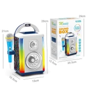 MİKROFONLU BLUETOOTLU KAREOKE SETİ IŞIKLI ÇOK FONKSİYONLU - 1