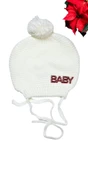 Baby Taşlı Kız Bebek Triko Bere ST08334 - 1