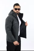Erkek Antrasit Polarlı Su Geçirmez Kapüşonlu Mont thumbnail 5