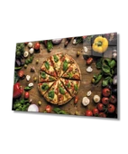 Pizza Mutfak Dekoratif ve Modern Cam Tablo   Pizza Kitchen - 1