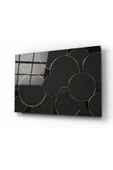 Gold Halkalar Dekoratif ve Modern Cam Tablo - 1
