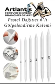 Toz Pastel Boya 12 Renk A5 Eskiz Defteri Pastel Dağıtma Kalemi 1 Paket Toz Soft Pastel Boya 12li Yumuşak Pastel Monalisa - 3