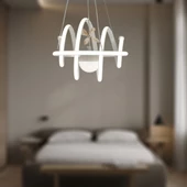 TT Aydınlatma TT005-LDTPL-BY  Burgu Modeli Mat Beyaz Ledli Toplu 3 Renk Modüllü Ledli Avize thumbnail 3