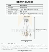 TT Aydınlatma TT005-LDTPL-BY  Burgu Modeli Mat Beyaz Ledli Toplu 3 Renk Modüllü Ledli Avize thumbnail 4