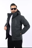 Erkek Antrasit Polarlı Su Geçirmez Kapüşonlu Mont thumbnail 1
