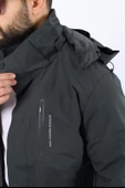 Erkek Antrasit Polarlı Su Geçirmez Kapüşonlu Mont thumbnail 7